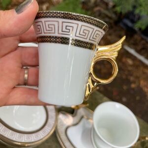 Vintage Espresso Set Italian  Design Black White Gold…